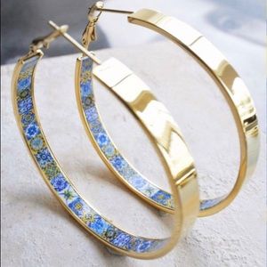 Atrio Tiled Gold Hoop Earrings